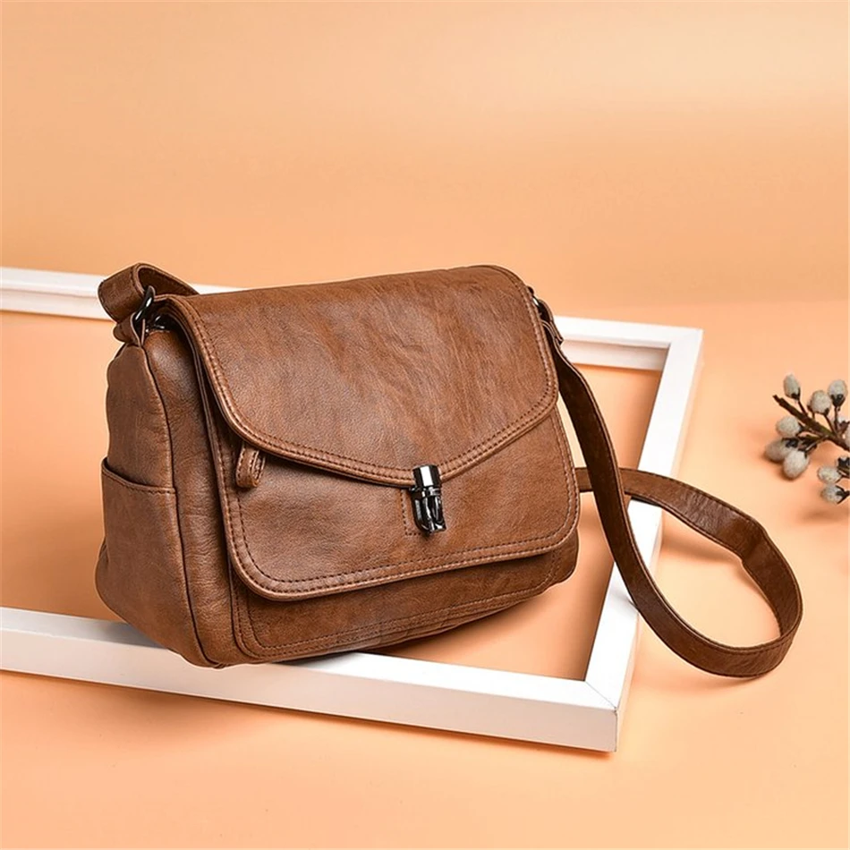 Vintage Soft Leather Women Shoulder Bags Luxury Handbags For Women Bags Designer Small Crossbody  Messenger Bag megamarketpla...