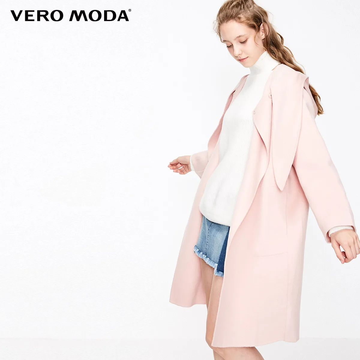 Vero Moda женское Двустороннее пальто с капюшоном | 318327552 - Цвет: Rose dawn
