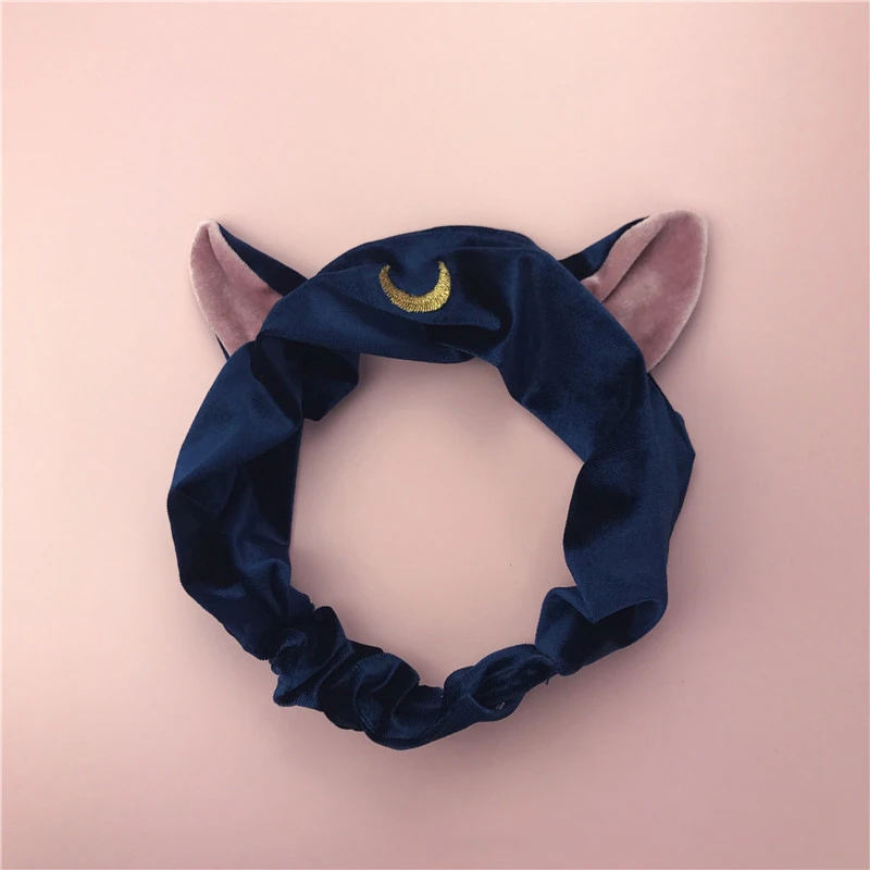 

Sailor Moon Hair Band Cat Ear Hair Strap Washing Makeup Yoga Hair Strap Coral Fleece Elastic Band Girl Hairband Hair Accessories