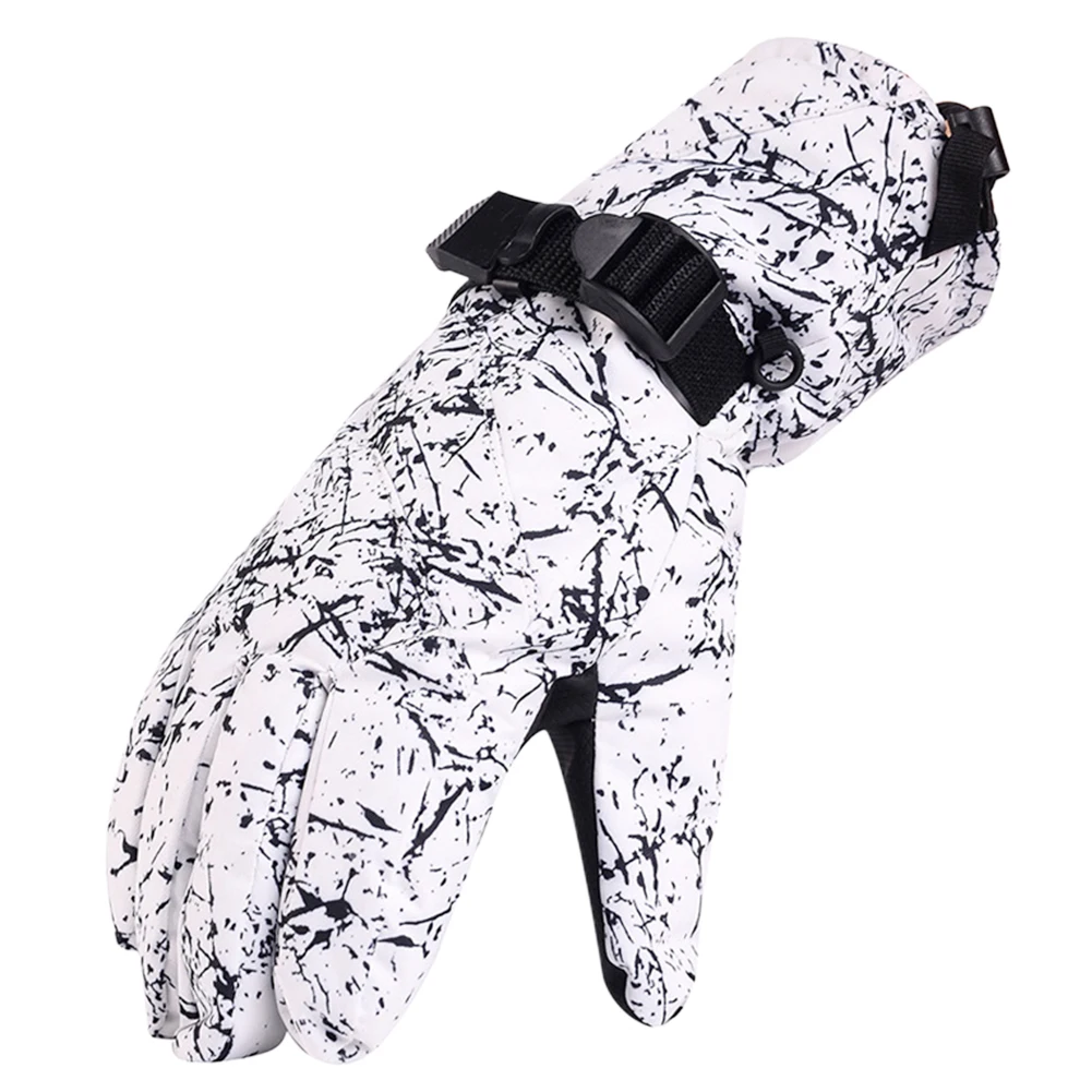 1 пара нескользящих зимних теплых водонепроницаемых ветронепроницаемых велосипедных снежных рукавиц на полный палец уличные спортивные утолщенные женские лыжные перчатки