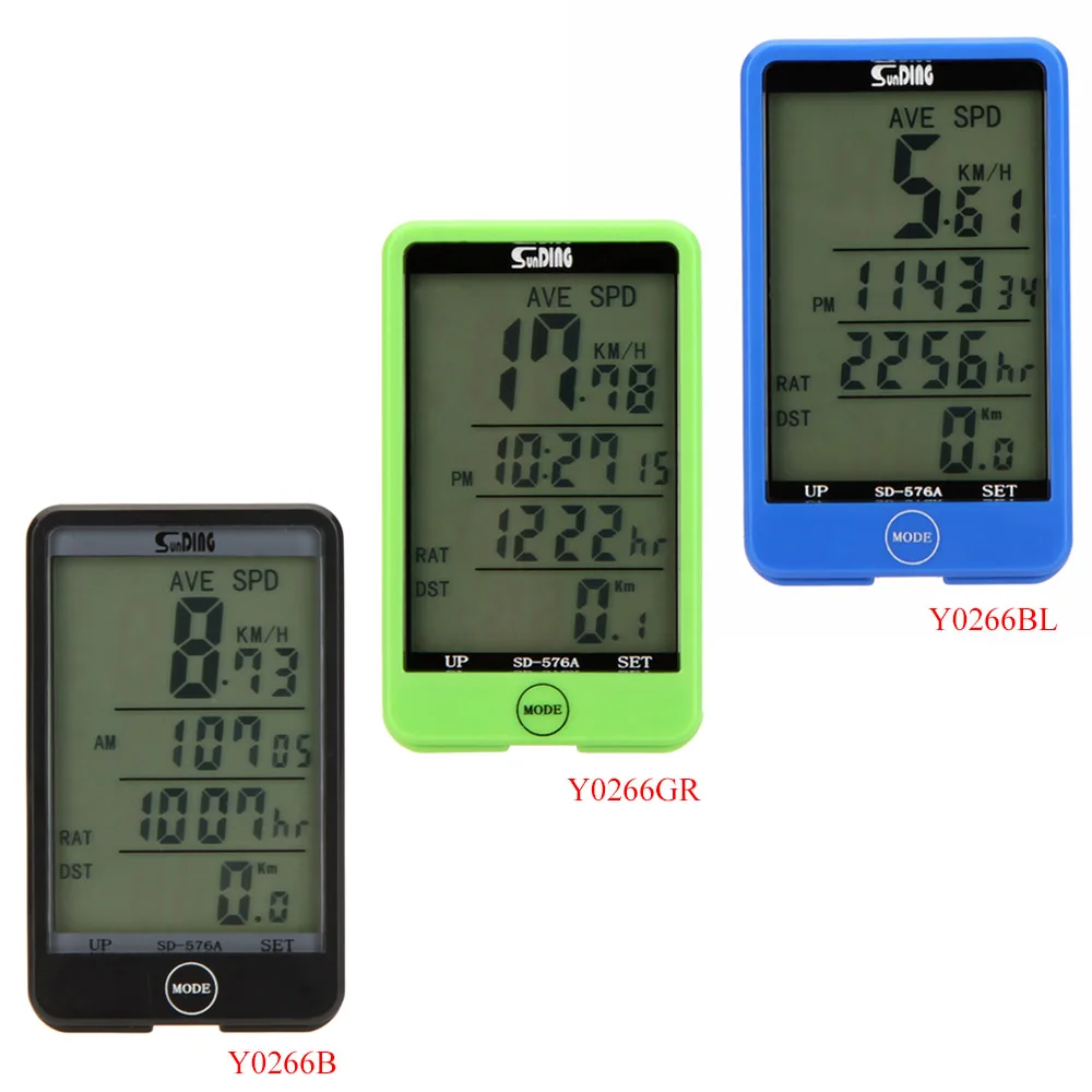 

Water-resistant Multifunction Wired Cycling Bike Bicycle Computer Odometer Speedometer Touch Button LCD Backlight Backlit