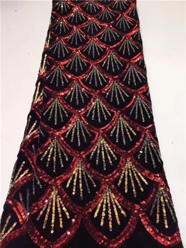 

Embroidery Sequin African french net lace fabric 2019 high quality tulle lace trim bridal guipure Swiss Nigerian laces fabric Z8