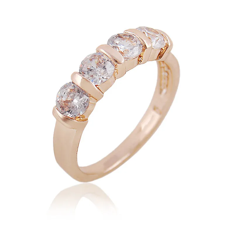 

New Rose Gold Color Women Jewellery Trendy Fashion Wedding Ring Clear White Zircon Women Rings