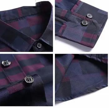 

OLOEY Plaid Shirt Men Cotton Shirt Brand Designer Fashion Mens Slim Fit Shirt Long Sleeve Casual Shirts Blouse Men