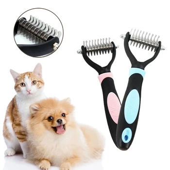 

Pet Fur Knot Cutter Dog Grooming Shedding Tool Pet Cat Hair Removal Comb Brush Double sided Pet Product Dropship