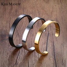 ПОЦЕЛУЙ МЭНДИ 8 мм Ширина Поверхности Мужчины Браслет и Браслет Из Нержавеющей стальной Браслет Мужчины Серебро/Золото/Черный 3 Цвета Доступны KB301