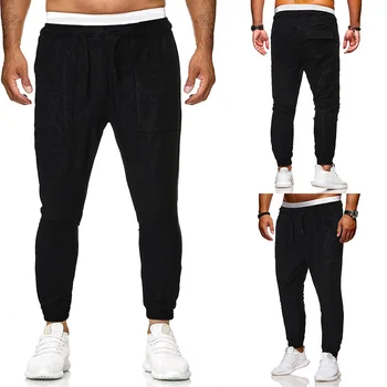 

Men's Vogue FAnkle-tie Pencil Pants Joggers Trousers Mens Casual Drawstring Side Pockets Harem Pants Dark Pattern Sportswear