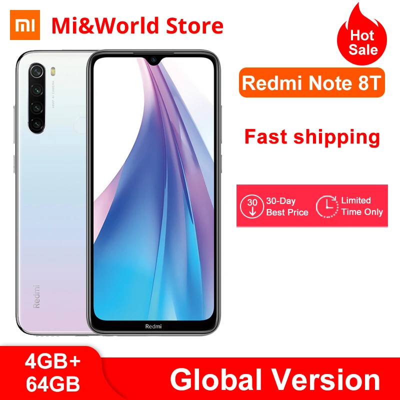 В наличии! Смартфон Xiaomi Redmi Note 8T 4 + 64 ГБ четыре задних камеры 48 МП Snapdragon 665 восемь