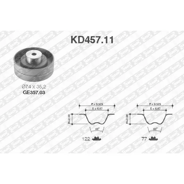Рем.комплект ГРМ VW Transporter 2.4D 90-03 NTN-SNR kd457.11