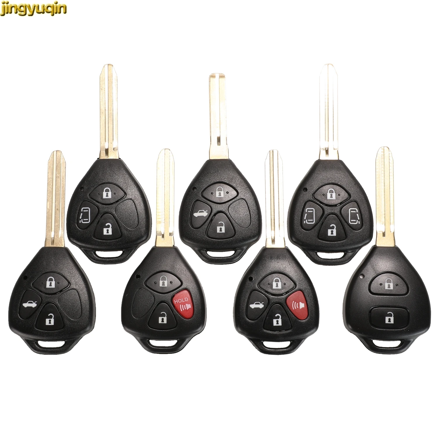 

Jingyuqin 2/3/4 BTNS Remote Car Key Shell FOB for Toyota Yaris Prado Tarago Camry Corolla RAV4 REIZ Crown Avalon Venza 2007-2012