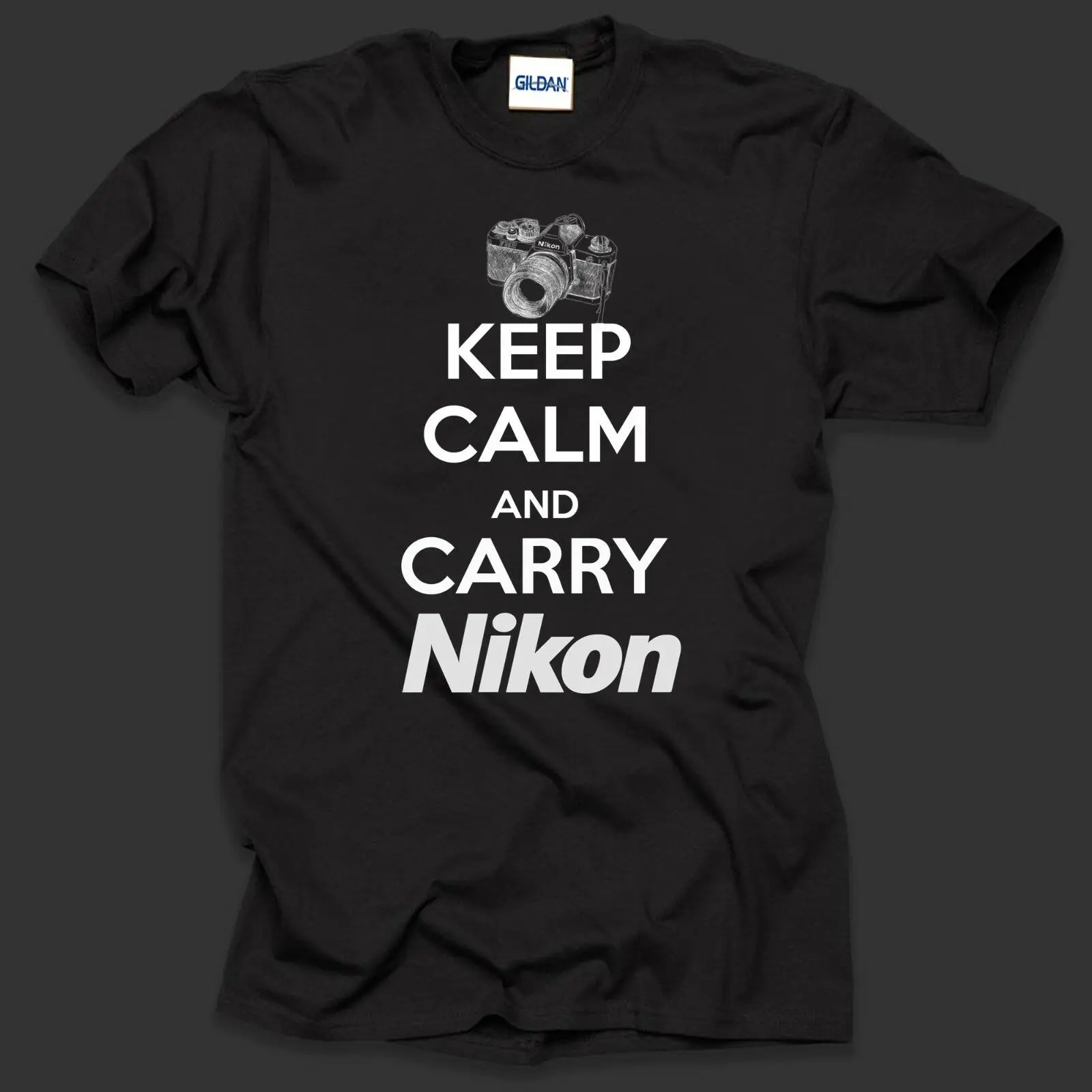

Keep Calm And Carry Nikon T shirt Shirt Cool Photographer New Fashion T shirt Brand Hip Hop Print Men Tee Shirt High Quality