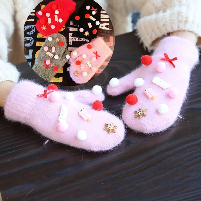 Balleenshiny рождественские детские перчатки утепленные варежки DIY мультфильм детские перчатки Зимний Рождественский подарок для детей мальчиков и девочек
