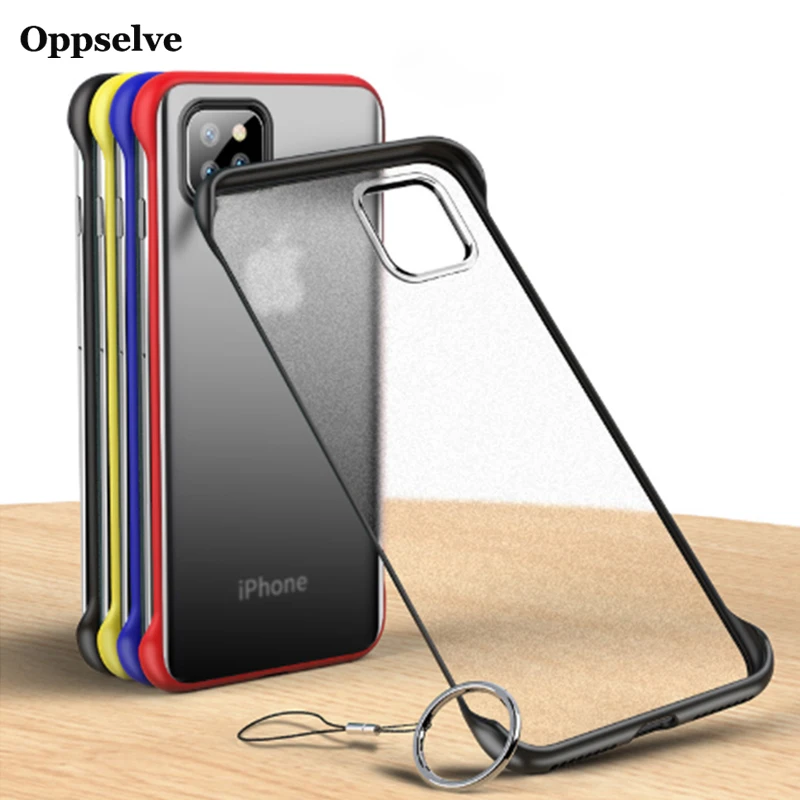 Бескаркасный Прозрачный чехол для телефона iPhone X 7 6S 8 Plus XS Max XR 11 Pro с держателем