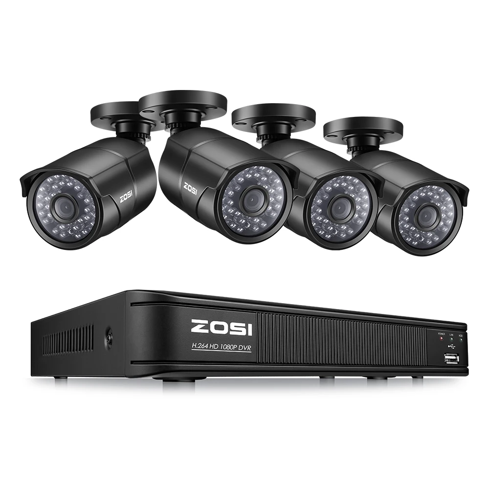 

ZOSI 8CH H.264 H.265 1080P POE CCTV System NVR Kit 4PCS 2MP Waterlproof Bullet Outdoor IP Camera P2P Onvif Security