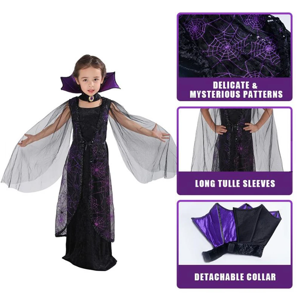 Eraspooky Purple Spider Vampire Cosplay Girls Halloween Costume Kids Lace Cape Long Dress Carnival Party Queen Collar -Outlet Maid Outfit Store H0d5cd787202c4e98b2c4d0b9b0c684ddP.jpg