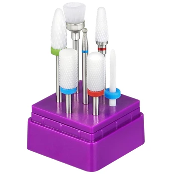 

7Pcs Ceramic Nail Drill Bits Set 3/32 Inch Diamond Carbide Nail Drill Bit for Remove Acrylic Gel Nails Cuticle Manicure Pedicure
