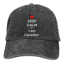 Регулируемая бейсболка Keep Calm I Am Canadian для мужчин и женщин, джинсовая кепка Jeanet Dad