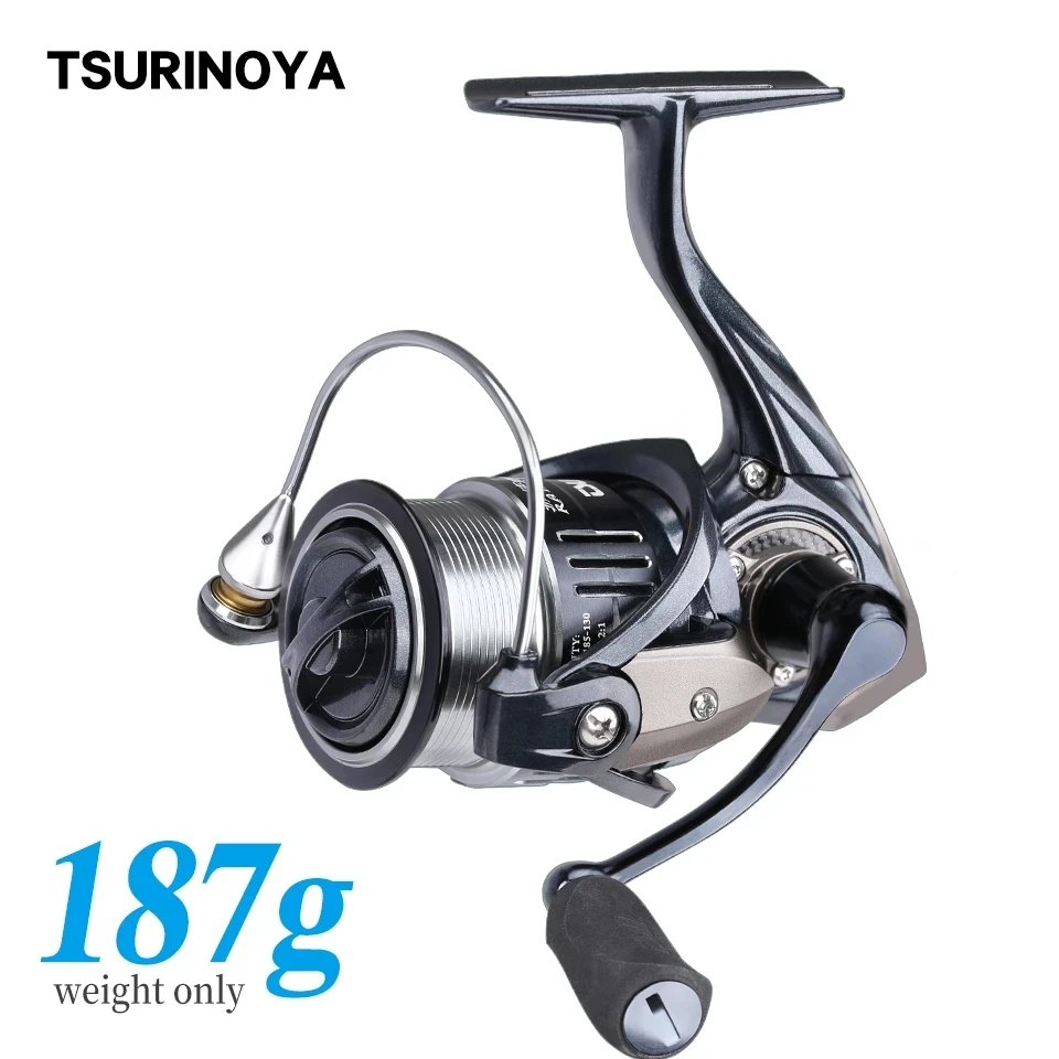 TSURINOYA 187g Ultralight Spinning Reel 2000S 2500S 3000S RANGER Long  Casting Carbon Fishing Reels AJING TROUT Shallow Spool 6KG