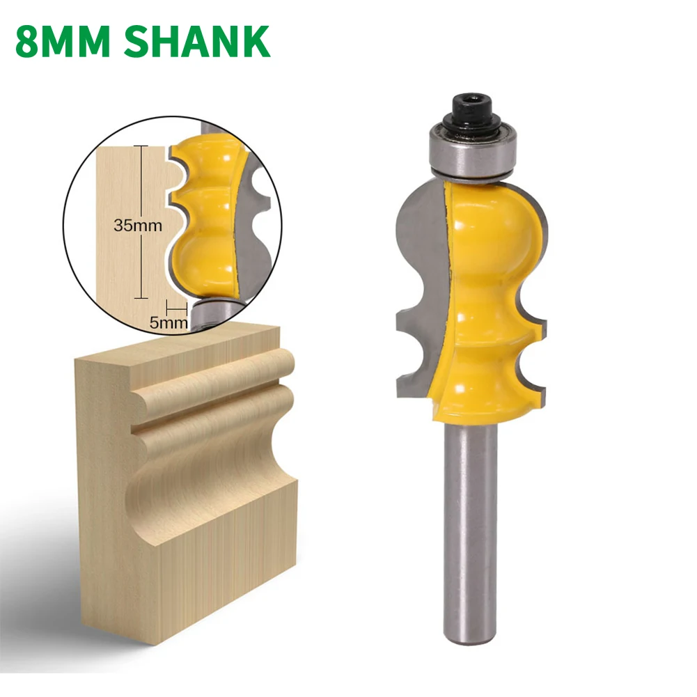 

1PC 8MM Shank Milling Cutter Wood Carving Casing & Base Molding Router Bit Line Knife Woodworking Cutter Tenon Cutter For Wood