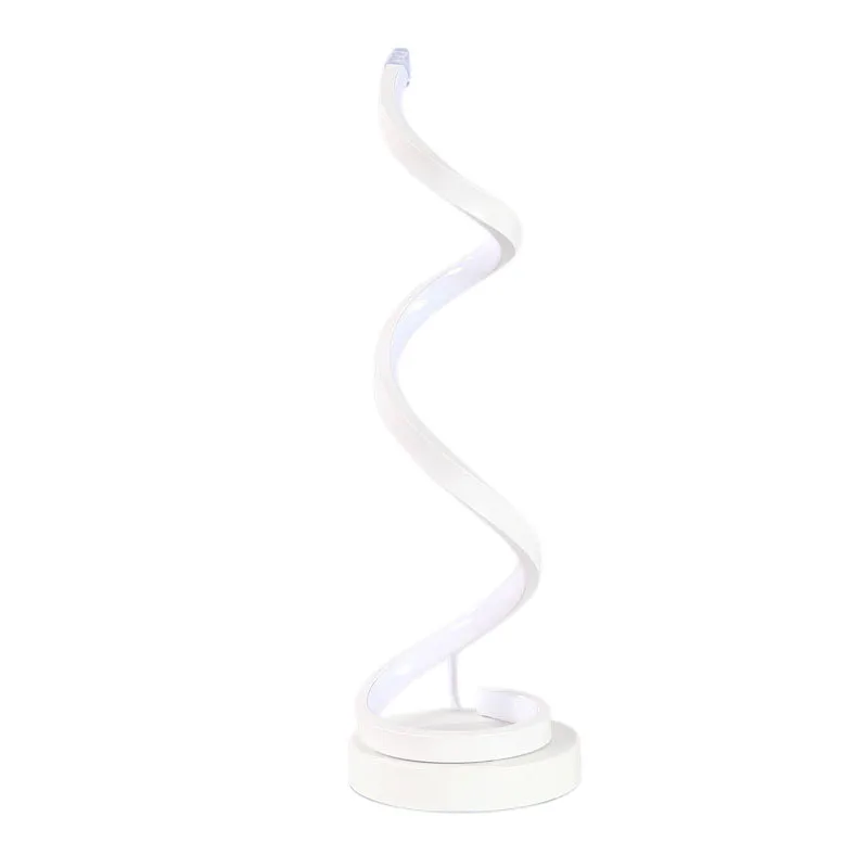 

Eu Plug Creative Design Spiral Modern Table Light Acrylic Table Lamps For Bedroom Beside Lamp Home Decor Lighting Fixture(Wahite