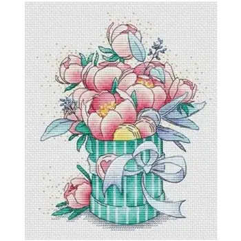 

Gift box bouquet patterns Counted Cross Stitch 11CT 14CT 18CT DIY Chinese Cross Stitch Kits Embroidery Needlework Sets