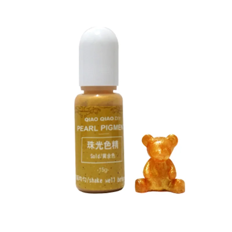 Gold 15 г/бутылка пигмент эпоксидная УФ Смола DIY ручной работы художественные ремесла окрашивающий краситель AUG889 - Цвет: Gold