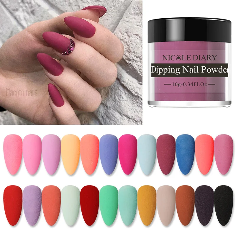 NICOLE DIARY 10g Matte Series Dipping Nail Powder Natural Dry Nail