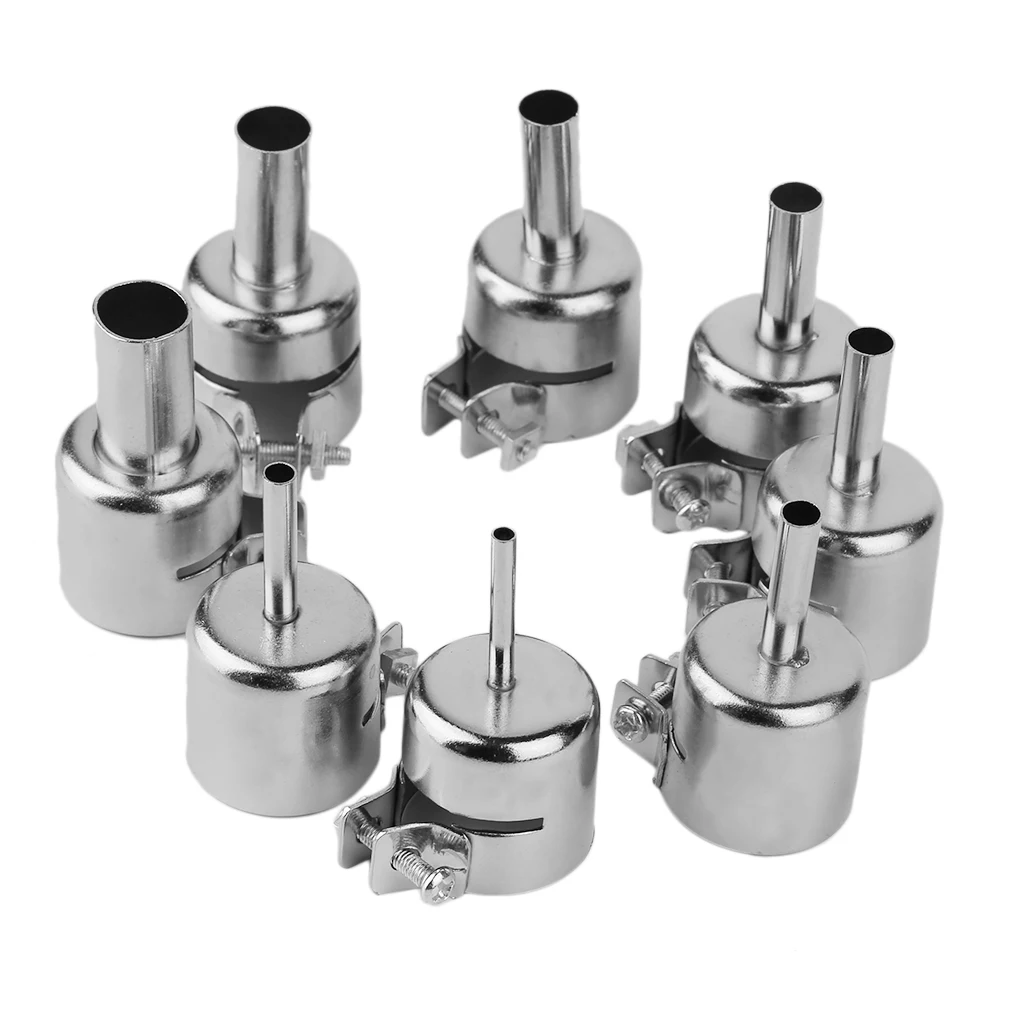 

8pcs/Set 3/4/5/6/7/8/10/12mm Heat Gun Nozzles Kits For Hot Air Soldering Station Repair Tools