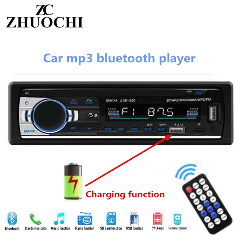 Автомагнитола 1 DIN автомобильная аудиосистема FM Bluetooth mp3-плеер сотовый телефон