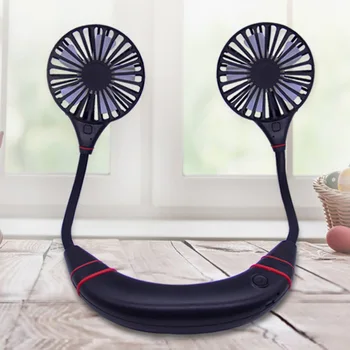 

Mini USB Portable Fan Neck Fan Neckband With Rechargeable Battery Small Desk Fans Handheld Air Cooler 3 Speeds 360 Degree Fans