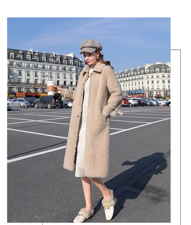 Осенне-зимнее пальто женская одежда винтажное меховое пальто женское 30% шерстяная куртка из овечьей шерсти Abrigo Mujer шерстяное пальто Меховая куртка