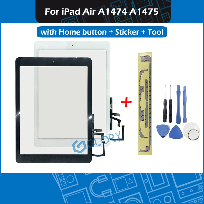 Черно белая панель сенсорного экрана для iPad Air A1474 A1475 дигитайзер внешнее стекло +