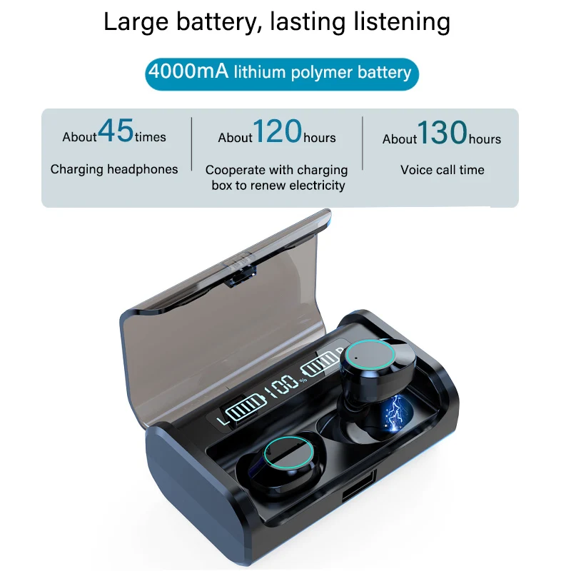 TWS G06 9D стерео объемный звук Bluetooth 5,0 наушники водонепроницаемые настоящие беспроводные наушники бинауральные наушники с шумоподавлением