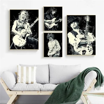 Richard Blackmore and Others Great Guitarists Printed on Canvas  1