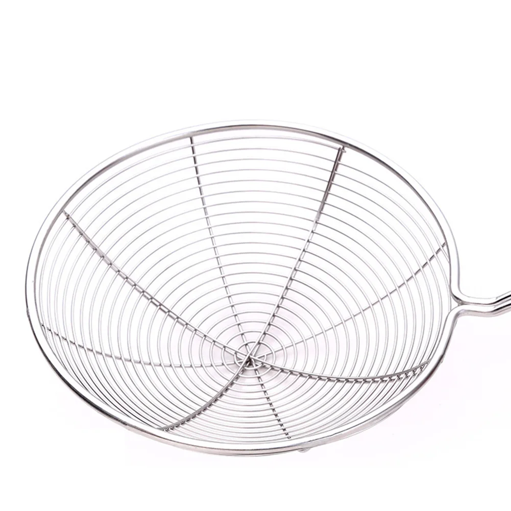 Mesh Stainless Steel Strainer Oil Anti-scald Colander Long Handle Portable Filter Cooking Tools Noodles Spoon