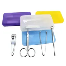 4 шт./компл. углеродного Сталь, кусачки для маникюра/педикюра, триммер, Портативный путешествия для маникюра и педикюра, кусачки для ногтей, пинцет для выщипывания, ушной пинцет в наборе