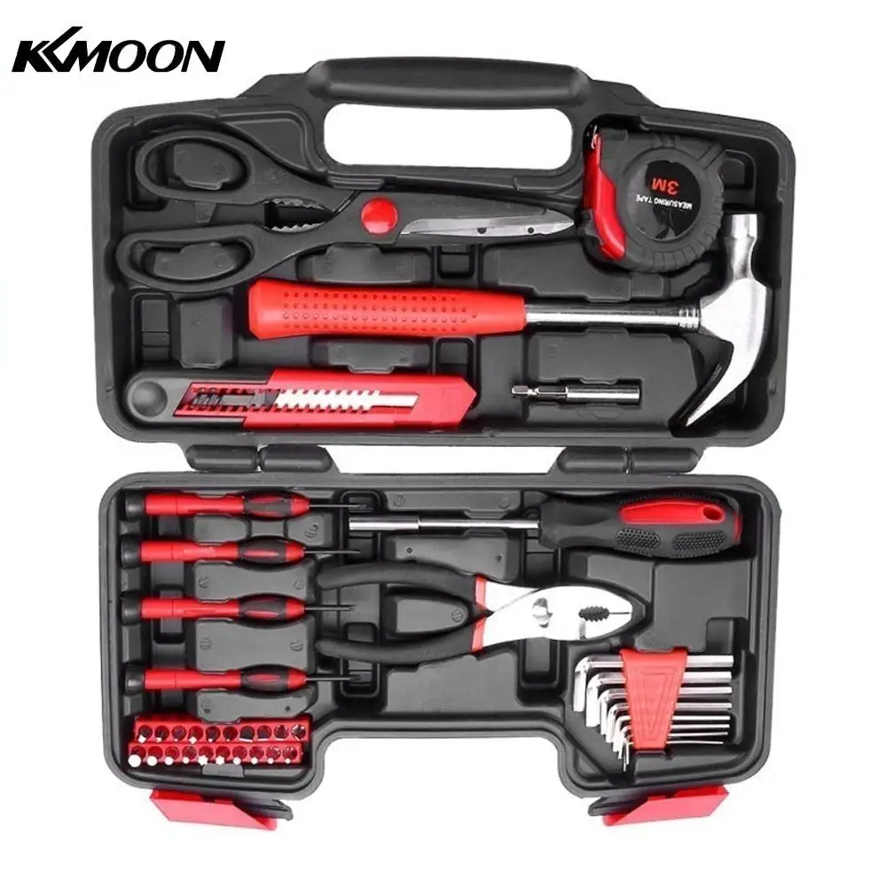 

39pcs Household Hand Tool Car Maintenance Tools Kit With Plastic Toolbox Storage Case