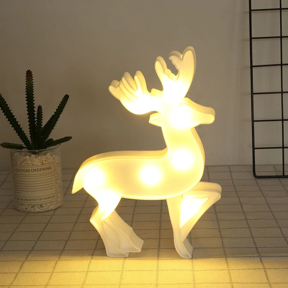 3D светодиодный светящийся Рождественский олень светящийся Олень в форме лося Ночной светильник с оленем детская декоративная настольная лампа для спальни детская Подарочная игрушка