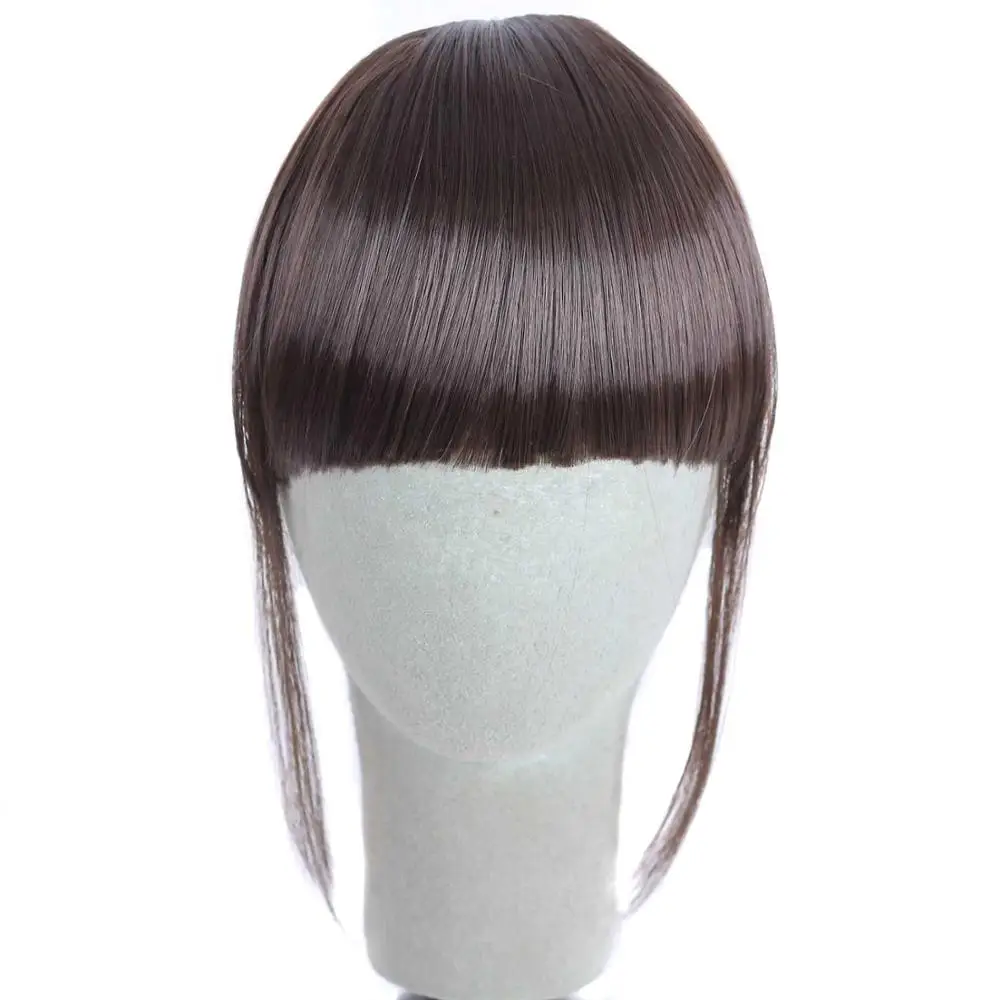 Vigorous Pure Short Front Bangs 5 Clips Straight Fringe Synthetic