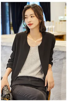 

JS822J-Thin acetate Jacket Women's autumn 2020 new solid color casual short coat