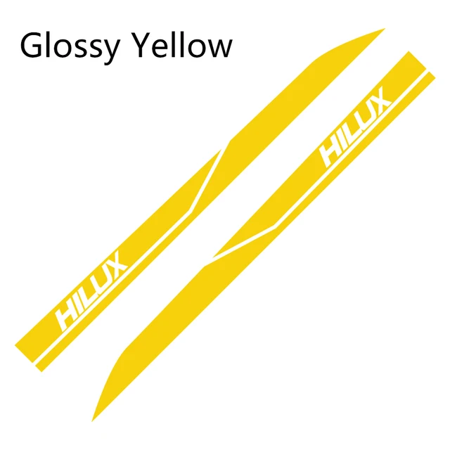 Car Door Side Stickers For Toyota Hilux Revo Vigo Auto Vinyl Film DIY Decals Sport Styling Automobile Tuning Accessories 2Pcs Glossy Yellow