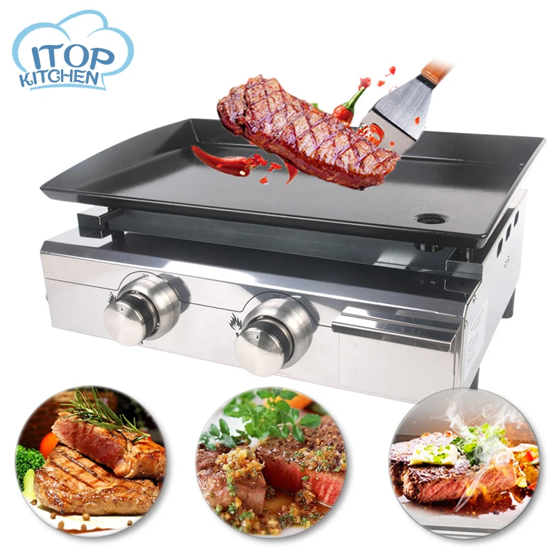 Itop Gas Bbq Grill Burners Lpg Griddle Plancha Stainless Steel Hot