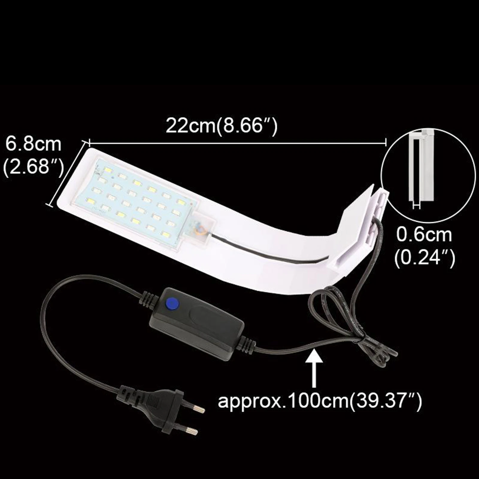 LED Aquarium Light Full Spectrums Fishing Tank Lamp Clip on EU Plug White Black A B led lamp aquarium light aquarium lamp