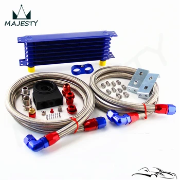 

Universal AN10 Thermostatic Oil Cooler Kit Thermostat High Perfomance 7 Rows Blue