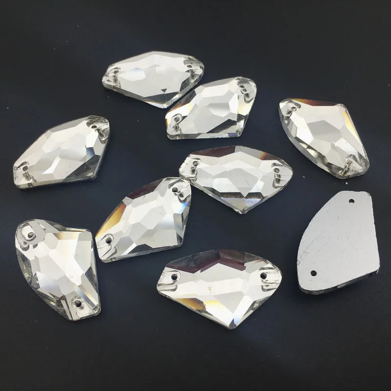 3256 Galactic 5x10,9x14,12x19,16x27 мм Пришивные Кристаллы с плоской задней частью стразы аппликация со стразами Швейные стеклянные камни для рукоделия - Цвет: crystal clear