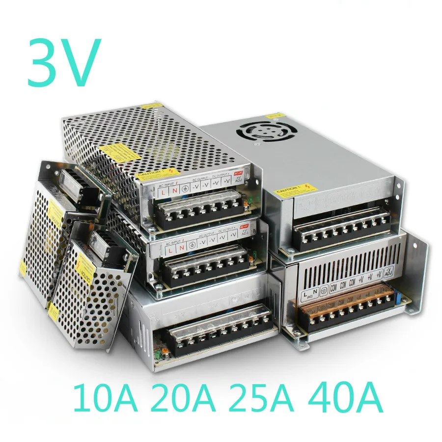 3V источник питания Светильник ing трансформатор 10A 20A 25A 40A DC 220V 3V 30W 60W 75W 120W Трансформатор источник питания для светодиодных лент светильник