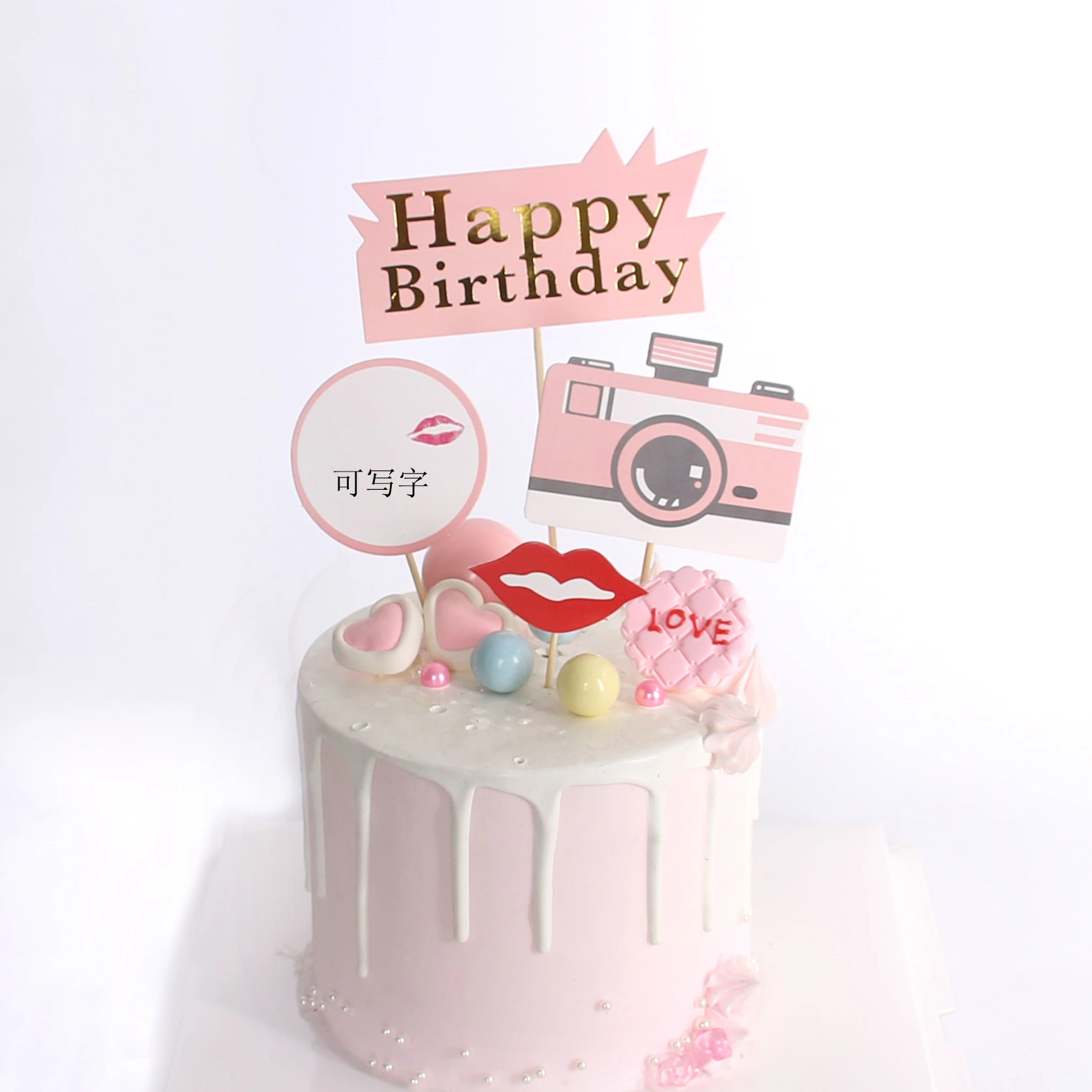 3 Colors Camera Happy Birthday Cake Topper Adult Kids Happy Father S Day Theme Cake Decoration Diy Party Supplies Cake Decorating Supplies Aliexpress