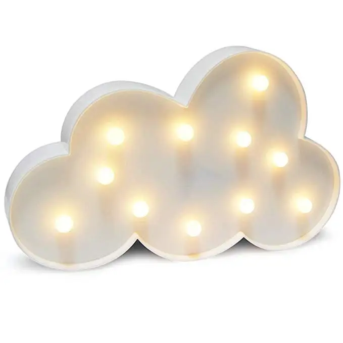 Warm White Ins Фея светодиодный 3D ночник в форме облака аккумуляторная лампа креативный ребенок спальня прикроватный свет Дети Рождественский подарок домашний декор - Испускаемый цвет: Warm White