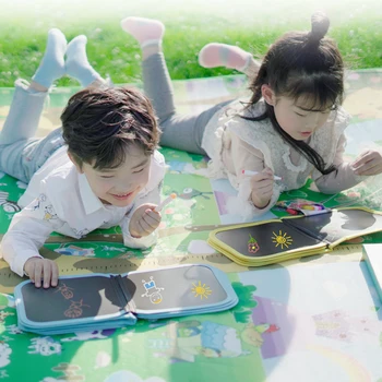 

PVC Kid's Portable Soft Chalk Board Drawing Book Draw Board With Water Chalk Coloring Book DIY Blackboard Painting EDU Toy DS29