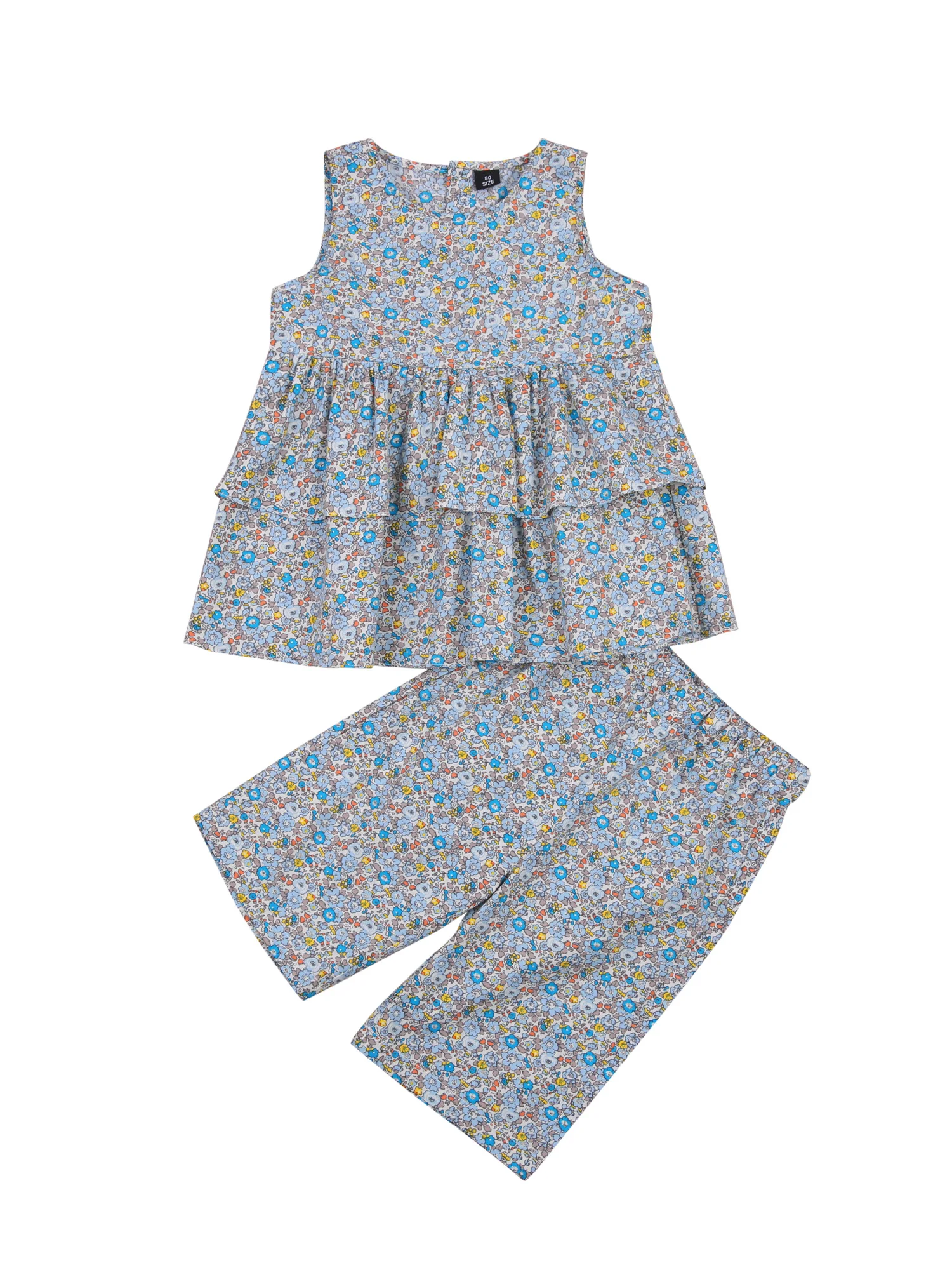 Костюм из 2 предметов для девочек с маленьким цветочным принтом юбка